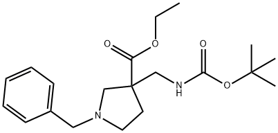 ethyl 1-benzyl-3-(((tert-butoxycarbonyl)amino)methyl)pyrrolidine-3-carboxylate