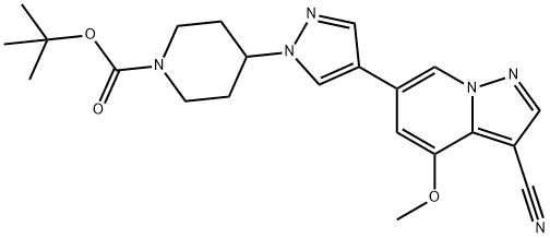 4-(4-(3-(氰基-4-甲氧基吡唑并[1,5-A]吡啶-6-基)-1H-吡唑-1-基)哌啶-1-甲酸叔丁酯