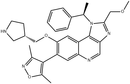 1H-Imidazo[4,5-c]quinoline, 7-(3,5-dimethyl-4-isoxazolyl)-2-(methoxymethyl)-1-[(1R)-1-phenylethyl]-8-[(3S)-3-pyrrolidinylmethoxy]-