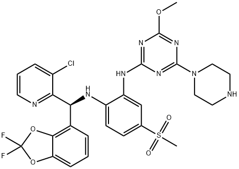 1,2-Benzenediamine, N1-[(S)-(3-chloro-2-pyridinyl)(2,2-difluoro-1,3-benzodioxol-4-yl)methyl]-N2-[4-methoxy-6-(1-piperazinyl)-1,3,5-triazin-2-yl]-4-(methylsulfonyl)-