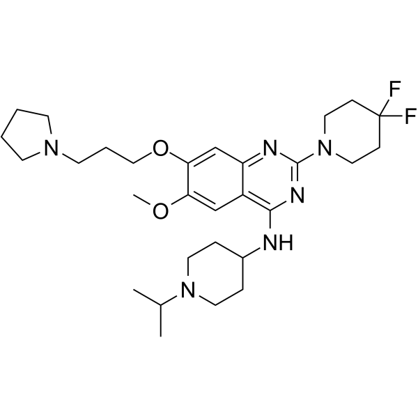 2-(4,4-Difluoropiperidin-1-yl)-6-methoxy-N-[1-(propan-2-yl)piperidin-4-yl]-7-[3-(pyrrolidin-1-yl)propoxy]quinazolin-4-amine