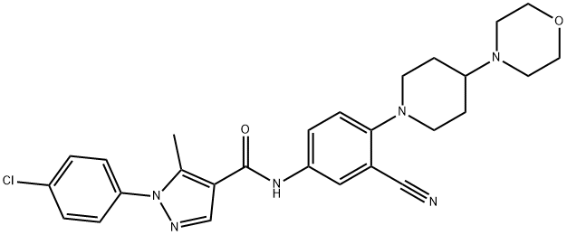 1-(4-Chlorophenyl)-N-(3-cyano-4-(4-morpholinopiperidin-1-yl)phenyl)-5-methyl-1H-pyrazole-4-carboxami