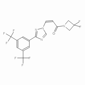 (KPT276)(Z)-3-(3-(3,5-bis(trifluoromethyl)phenyl)-1H-1,2,4-triazol-1-yl)-1-(3,3-difluoroazetidin-1-yl)prop-2-en-1-one