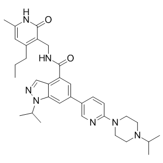 N-[(1,2-Dihydro-6-Methyl-2-oxo-4-propyl-3-pyridinyl)Methyl]-1-(1-Methylethyl)-6-[6-[4-(1-Methylethyl)-1-piperazinyl]-3-pyridinyl]-1H-indazole-4-carboxaMide