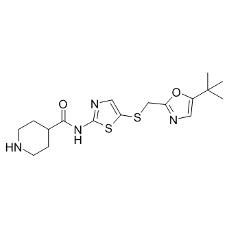 N-[5-[(5-tert-butyl-1,3-oxazol-2-yl)methylsulfanyl]-1,3-thiazol-2-yl]piperidine-4-carboxamid