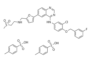 N-(3-Chloro-4-((3-fluorophenyl)methoxy)phenyl)-6-(5-(((2-(methylsulfonyl)ethyl)amino)methyl)-2-furanyl)-4-quinazolinamine bis(4-methylbenzenesulfonate)