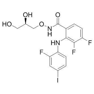 N-[(2R)-2,3-Dihydroxypropoxy]-3,4-difluoro-2-[(2-fluoro-4-iodophenyl)amino]benzamide                    PD0325901