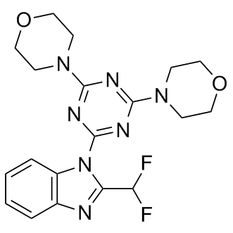 ZSTK 474  2-(2-Difluoromethylbenzimidazol-1-yl)-4,6-dimorpholino-1,3,5-triazine