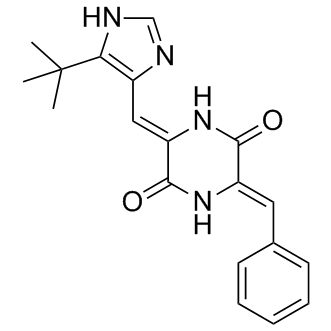 Plinabulin  (3Z,6Z)-3-[(5-tert-Butyl-1H-imidazol-4-yl)methylene]-6-(phenylmethylene)-2,5-piperazinedione