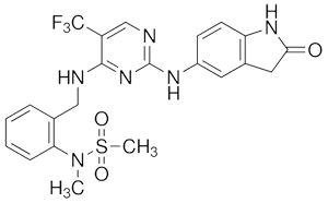 N-methyl-N-(2-((2-(2-oxoindolin-5-ylamino)-5-(trifluoromethyl)pyrimidin-4-ylamino)methyl)phenyl)methanesulfonamide