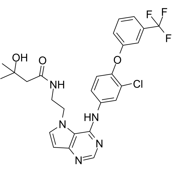 N-(2-(4-(3-Chloro-4-(3-(trifluoromethyl)phenoxy)phenylamino)-5H-pyrrolo[3,2-d]pyrimidin-5-yl)e