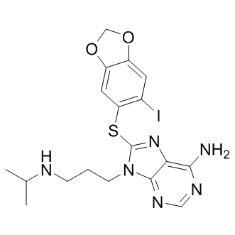 8-[(6-iodo-1,3-benzodioxol-5-yl)sulfanyl]-9-[3-(propan-2-ylamino)propyl]purin-6-amine