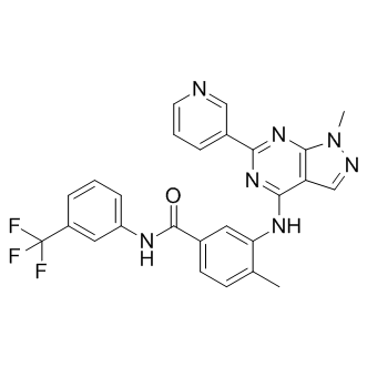 NVP-BHG7124-Methyl-3-[[1-methyl-6-(3-pyridinyl)-1H-pyrazolo[3,4-d]pyrimidin-4-yl]amino]-N-[3-(trifluoromethyl)phenyl]benzamide