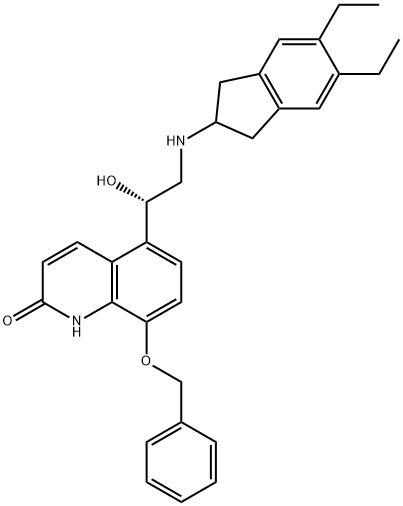 2(1H)-Quinolinone, 5-[(1S)-2-[(5,6-diethyl-2,3-dihydro-1H-inden-2-yl)amino]-1-hydroxyethyl]-8-(phenylmethoxy)-