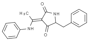 2,4-Pyrrolidinedione, 3-[1-(phenylamino)ethylidene]-5-(phenylmethyl)-