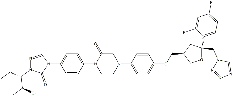 1-(4-(((3R,5R)-5-((1H-1,2,4-triazol-1-yl)methyl)-5-(2,4-difluorophenyl)tetrahydrofuran-3-yl)methoxy)phenyl)-4-(4-(1-((2S,3S)-2-hydroxypentan-3-yl)-5-oxo-1,5-dihydro-4H-1,2,4-triazol-4-yl)phenyl)piperazin-2-one