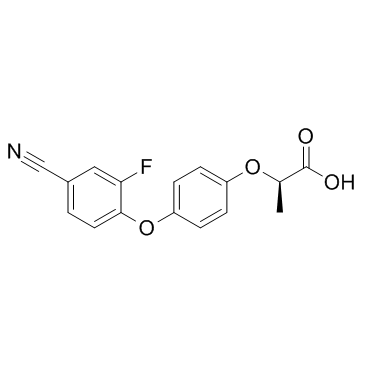 Propanoic acid, 2-(4-(4-cyano-2-fluorophenoxy)phenoxy)-, (R)-