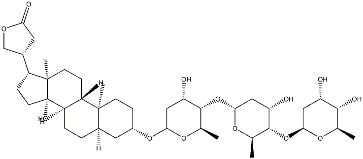 (5beta)-3beta-[(O-2,6-dideoxy-beta-D-ribo-hexopyranosyl-(1->4)-O-2,6-dideoxy-beta-D-ribo-hexopyranosyl-(1->4)-2,6-dideoxy-beta-D-ribo-hexopyranosyl)oxy]-14-hydroxycardanolide