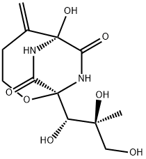 2-Oxa-7,9-diazabicyclo[4.2.2]decane-8,10-dione, 6-hydroxy-5-methylene-1-[(1S,2S)-1,2,3-trihydroxy-2-methylpropyl]-, (1S,6R)-
