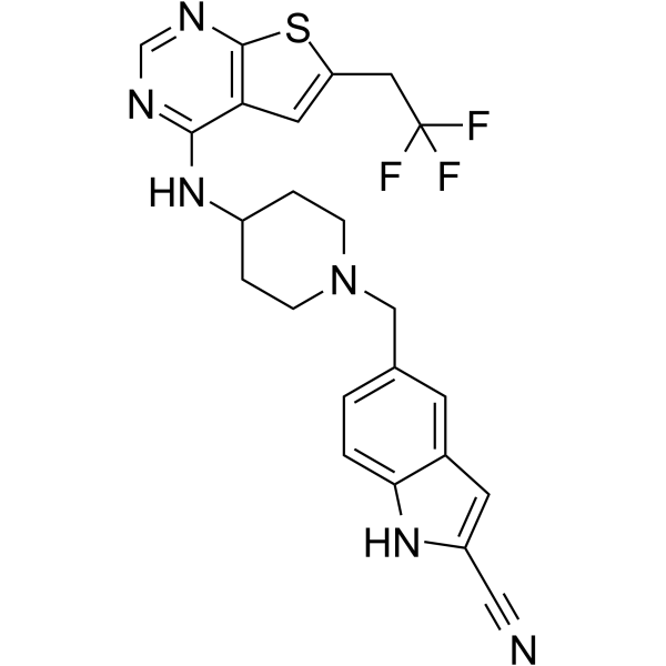 5-[[4-[[6-(2,2,2-Trifluoroethyl)thieno[2,3-d]pyrimidin-4-yl]amino]-1-piperidinyl]methyl]-1H-indole-2-carbonitrile