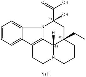 Eburnamenine-14-carboxylic acid, 14,15-dihydro-14-hydroxy-, monosodium salt, (3α,14β,16α)