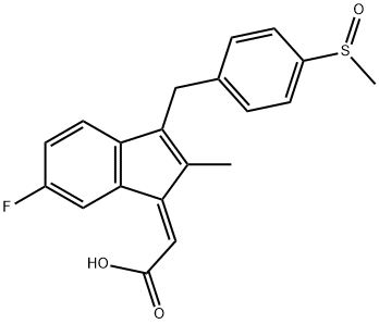 Acetic acid, [6-fluoro-2-methyl-3-[[4-(methylsulfinyl)phenyl]methyl]-1H-inden-1-ylidene]-, (Z)- (9CI)