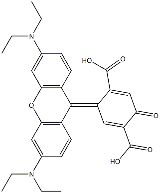 hydrogen 9-(2,5-dicarboxylato-4-hydroxyphenyl)-3,6-bis(diethylamino)xanthylium