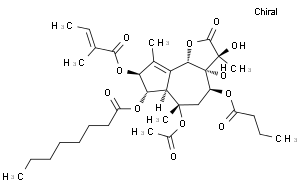 (3S,3aR,4S,6S,6AR,7S,8S,9bS)-6-(Acetyloxy)-2,3,3a,4,5,6,6a,7,8,9b-decahydro-3,3a-dihydroxy-3,6,9-trimethyl-8-[[(2Z)-2-methyl-1-oxo-2-butenyl]oxy]-2-oxo-4-(1-oxobutoxy)azuleno[4,5-b]furan-7-yl octanoate
