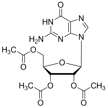 acetic acid [4-acetoxy-5-(acetoxymethyl)-2-(2-amino-6-keto-3H-purin-9-yl)tetrahydrofuran-3-yl] ester