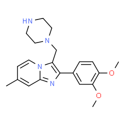 Imidazo[1,2-a]pyridine, 2-(3,4-dimethoxyphenyl)-7-methyl-3-(1-piperazinylmethyl)-