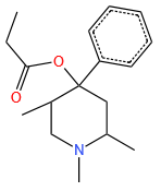 propanoic acid (1,2,5-trimethyl-4-phenyl-4-piperidinyl) ester