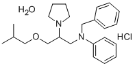 1-Pyrrolideneethanamine, beta-((2-methylpropoxy)methyl)-N-phenyl-N-(phenylmethyl)-, monohydrochloride, monohydrate