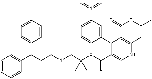 3,5-Pyridinedicarboxylic acid, 1,4-dihydro-2,6-dimethyl-4-(3-nitrophenyl)-, 3-[2-[(3,3-diphenylpropyl)methylamino]-1,1-dimethylethyl] 5-ethyl ester