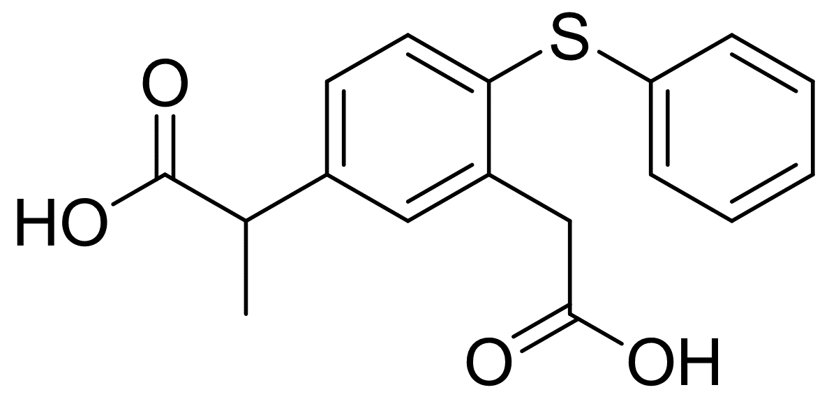 5-(1-羧乙基)-2-(苯硫基)苯乙酸