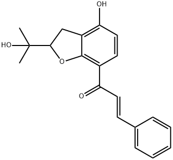 2-Propen-1-one, 1-[2,3-dihydro-4-hydroxy-2-(1-hydroxy-1-methylethyl)-7-benzofuranyl]-3-phenyl-, (2E)-