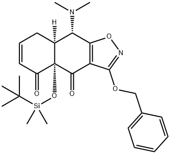 Naphth[2,3-d]isoxazole-4,5(4aH,8H)-dione, 9-(dimethylamino)-4a-[[(1,1-dimethylethyl)dimethylsilyl]oxy]-8a,9-dihydro-3-(phenylmethoxy)-, (4aS,8aS,9S)-