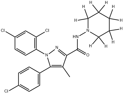 1H-Pyrazole-3-carboxamide, 5-(4-chlorophenyl)-1-(2,4-dichlorophenyl)-4-methyl-N-(1-piperidinyl-2,2,3,3,4,4,5,5,6,6-d10)-
