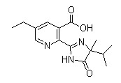 2-(4,5-dihydro-4-methyl-4-(1-methylethyl)-5-oxo-1H-imidazol-2-yl)-5-ethyl-3-pyridinecarboxylic acid