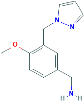 1-[4-methoxy-3-(1H-pyrazol-1-ylmethyl)phenyl]methanamine