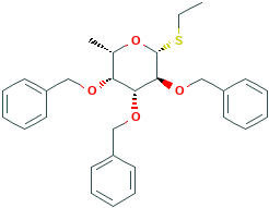 b-L-Galactopyranoside, ethyl6-deoxy-2,3,4-tris-O-(phenylmethyl)-1-thio-