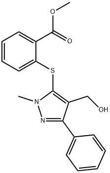 Benzoic acid, 2-[[4-(hydroxymethyl)-1-methyl-3-phenyl-1H-pyrazol-5-yl]thio]-, methyl ester