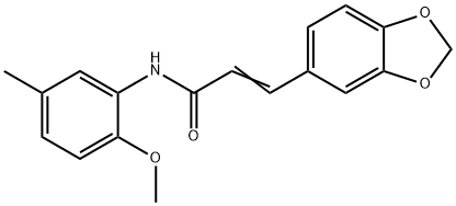 2-Propenamide, 3-(1,3-benzodioxol-5-yl)-N-(2-methoxy-5-methylphenyl)-