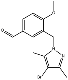 3-[(4-溴-3,5-二甲基-1H-吡唑-1-基)甲基]-4-甲氧基苯甲醛