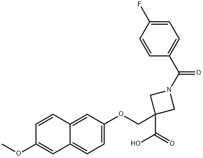 1-(4-Fluorobenzoyl)-3-[[(6-methoxy-2-naphthalenyl)oxy]methyl]-3-azetidinecarboxylic acid