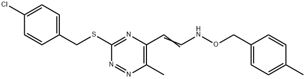 [(E)-2-(3-{[(4-chlorophenyl)methyl]sulfanyl}-6-methyl-1,2,4-triazin-5-yl)ethenyl][(4-methylphenyl)methoxy]amine