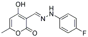 3-[(1E)-[2-(4-fluorophenyl)hydrazin-1-ylidene]methyl]-4-hydroxy-6-methyl-2H-pyran-2-one
