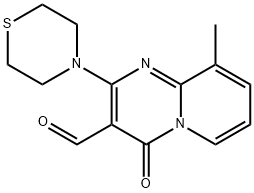 4H-Pyrido[1,2-a]pyrimidine-3-carboxaldehyde, 9-methyl-4-oxo-2-(4-thiomorpholinyl)-