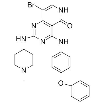 8-Bromo-2-[(1-methyl-4-piperidinyl)amino]-4-[(4-phenoxyphenyl)amino]pyrido[4,3-d]pyrimidin-5(6H)-one                                G749