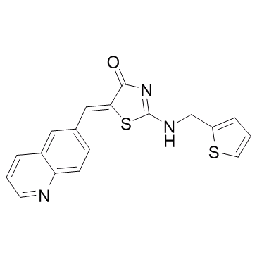 4(5H)-Thiazolone, 5-(6-quinolinylmethylene)-2-[(2-thienylmethyl)amino]-, (5Z)-