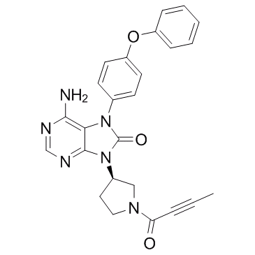 6-amino-9-[(3R)-1-(2-butynoyl)-3-pyrrolidinyl]-7-(4-phenoxyphenyl)-7,9-dihydro-8H-purin-8-one